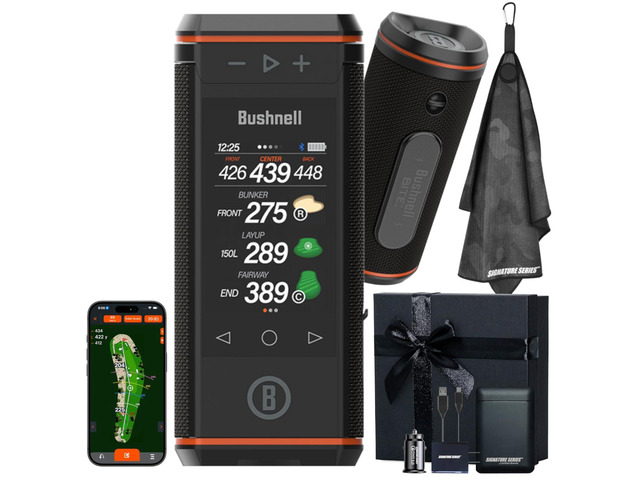 Bushnell Golf Wingman HD GPS Speaker with Color Touchscreen, Audible and Visual Front/Center/Back with Powerful 360 Degree Audio, Hazard Distances....