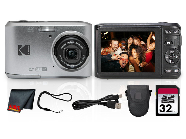 PIXPRO FZ45 16MP 4X Zoom Digital Camera (Silver) (FZ45SR) Bundle For Travel, Family & Everyday Photography Wide-Angle Lens Full HD Video 4x...