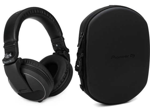Pioneer DJ HDJ-X5 Professional DJ Headphones - Black Bundle with DJ HDJ-HC02 DJ Headphones Case
