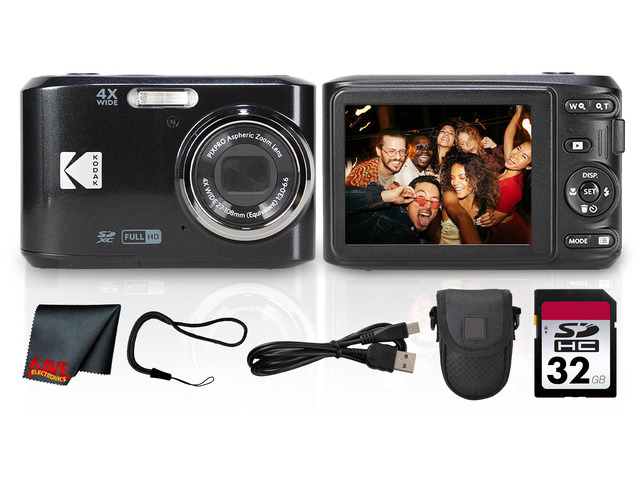 PIXPRO FZ45 16MP 4X Zoom Digital Camera (Black) (FZ45BK) Bundle For Travel, Family & Everyday Photography Wide-Angle Lens Full HD Video 4x...