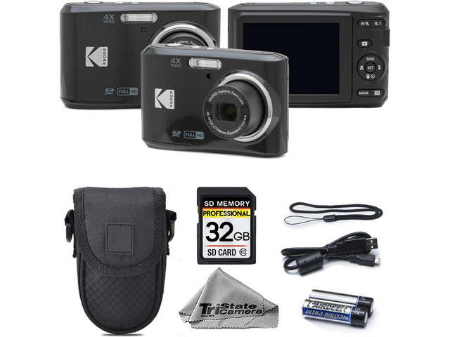 Kodak PIXPRO FZ45 Digital Camera, 16MP Compact Point & Shoot, 4X Optical Zoom, 27mm Wide Angle Lens, 1080P Full HD Video, Black + Camera Case &...
