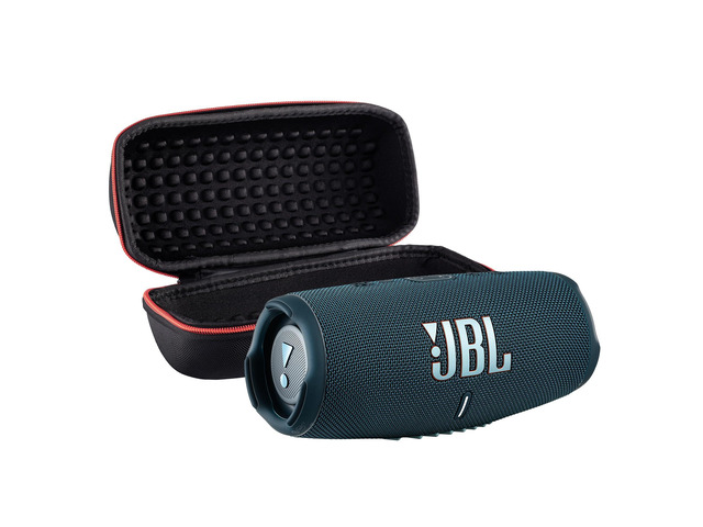 Charge 5 Wireless Bluetooth Speaker (Blue) Rugged IP67 Waterproof Outdoor Audio with Deep Bass & 20H Playtime Includes Protective Travel Case...