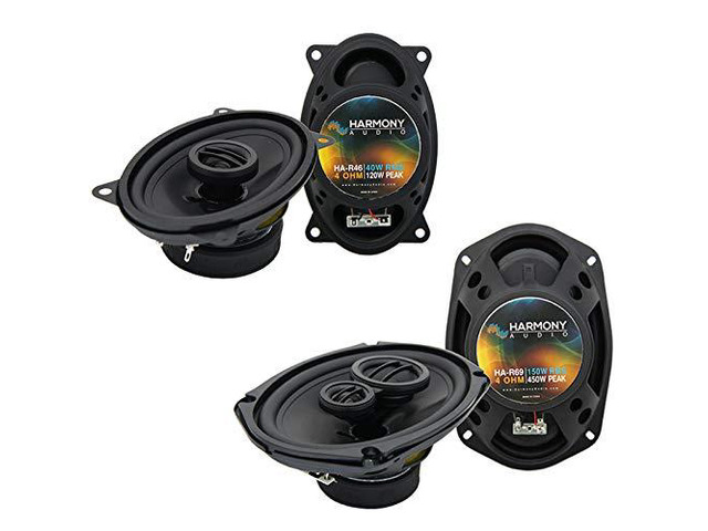Speaker Upgrade Package Fits Pontiac Firebird 1982-92 R46 R69 4x6 and 6x9 factory replacement pairs for your car, direct bolt-in oem mounting,...