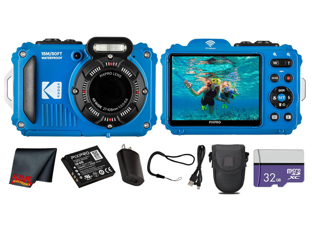 PIXPRO WPZ2 Digital Camera (Blue) 16MP Sensor, 4X Optical Zoom, Waterproof Shockproof Design & Full HD Video Great for Outdoor & Travel Photos...
