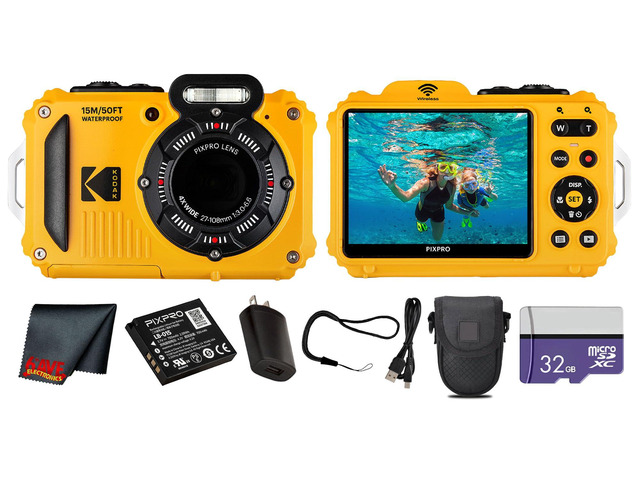 PIXPRO WPZ2 Digital Camera (Yellow) 16MP Sensor, 4X Optical Zoom, Waterproof Shockproof Design & Full HD Video Great for Outdoor & Travel...