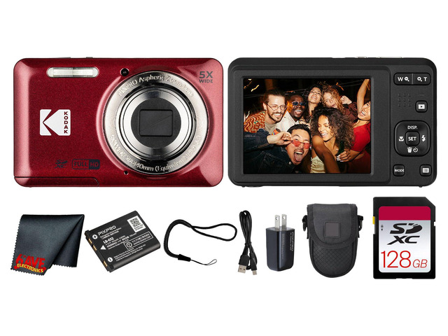 PIXPRO FZ55 Digital Camera (Red) 16MP Sensor, 5X Optical Zoom, 28mm Wide-Angle Lens & Full HD Video Great for Travel & Beginner Photography...