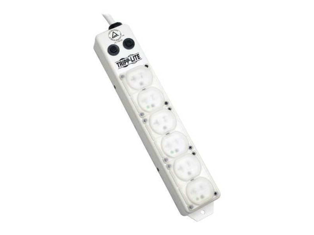 Outlet Strip, Hospital Grade, 6 5-15R-HG, 5-15P-HG, 7 ft., White PS-607-HG-OEM - 1 Each