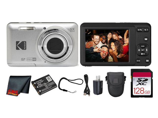 PIXPRO FZ55 Digital Camera (Silver) 16MP Sensor, 5X Optical Zoom, 28mm Wide-Angle Lens & Full HD Video Great for Travel & Beginner Photography...