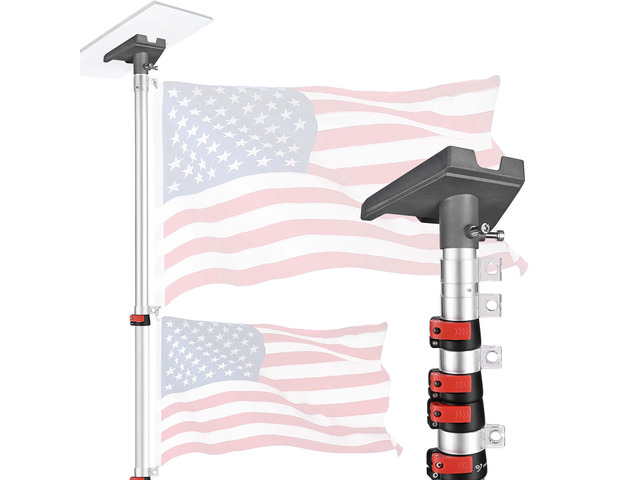 EZ GO Starlink Gen3 Ground Pole Mount Kit with Pipe Adapter 14FT Telescopic Starlink Aluminum Flagpole for Backyard Tailgate Outdoor RV Camping...