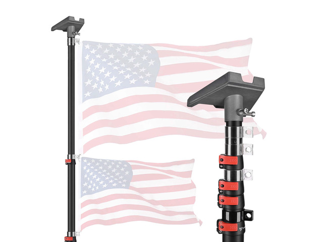 EZ GO Starlink Gen 3 Ground Pole Mount Kit with Pipe Adapter 14FT Telescopic Starlink Aluminum Flagpole for Backyard Tailgate Outdoor RV Camping...