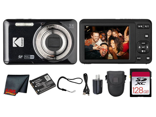 PIXPRO FZ55 Digital Camera (Black) 16MP Sensor, 5X Optical Zoom, 28mm Wide-Angle Lens & Full HD Video Great for Travel & Beginner Photography...