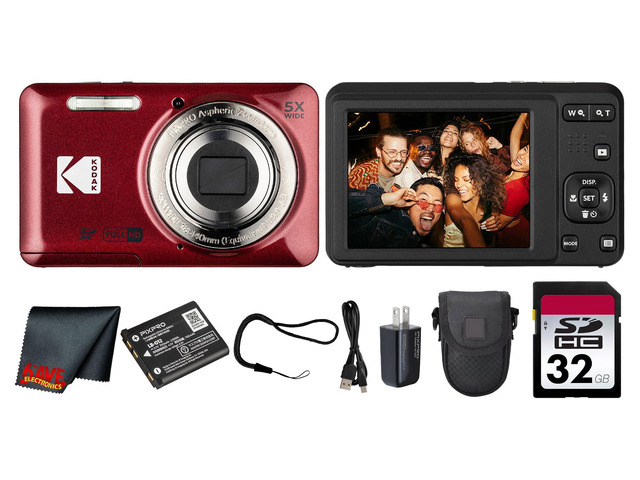 PIXPRO FZ55 Digital Camera (Red) 16MP Sensor, 5X Optical Zoom, 28mm Wide-Angle Lens & Full HD Video Great for Travel & Beginner Photography...