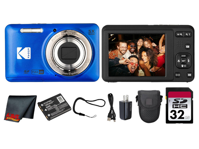 PIXPRO FZ55 Digital Camera (Blue) 16MP Sensor, 5X Optical Zoom, 28mm Wide-Angle Lens & Full HD Video Great for Travel & Beginner Photography...