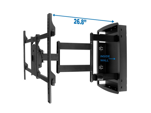 Recessed TV Wall Mount, Articulating Full Motion in-Wall TV Bracket for Flush Installation, 27 Inch Extended Arm Fits Screen Sizes 32, 37, 40, 42,...