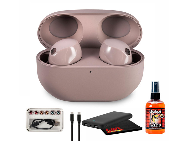 WF-1000XM5 True Wireless Noise Canceling Earbuds (Pink) Hi-Res Audio, Bluetooth 5.3, Adaptive ANC, Built-in Microphone with Goby Labs Cleaner and...