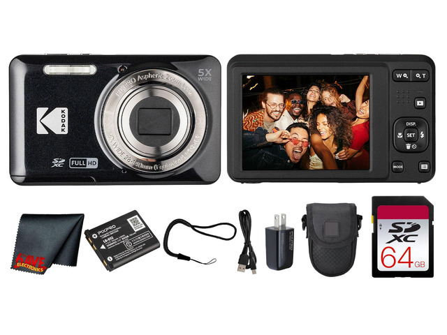 PIXPRO FZ55 Digital Camera (Black) 16MP Sensor, 5X Optical Zoom, 28mm Wide-Angle Lens & Full HD Video Great for Travel & Beginner Photography...