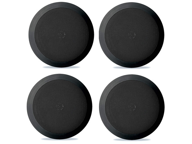 PDIC81RDBK 8 Inch 250 Watts Flush in-Wall in-Ceiling Black Speakers, with 2 Way Stereo Sounds, Ideal for Custom Installations, Pack of 4