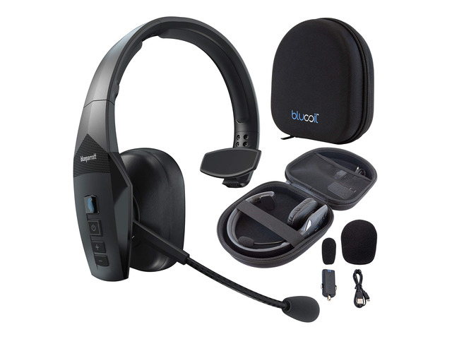 BlueParrott B550-XT Voice Controlled Bluetooth Headset with Noise Cancelling Microphone and 300-FT Wireless Range for iOS and Android Bundle...