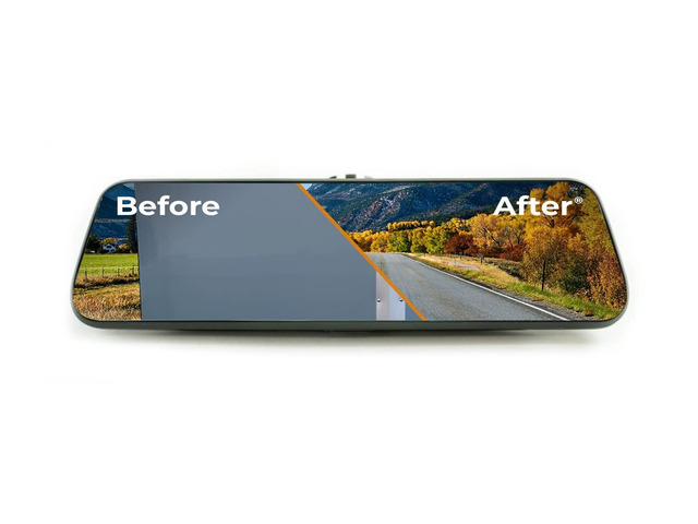 Transparent Trailer Rear Vision System w/ Ultra Wide Display Mirror and CMOS Camera TRNS - 2110 Universal Fit for Trailers Edge to Edge Image...