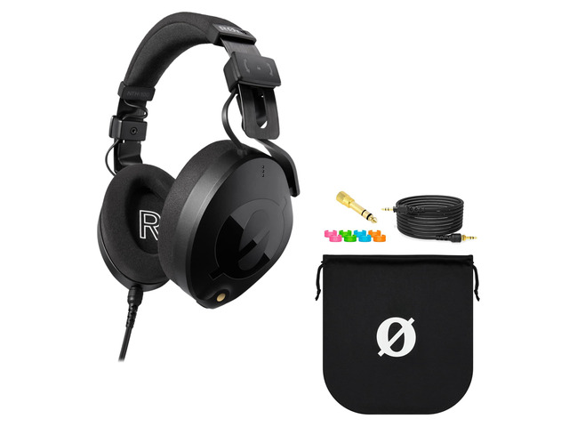 Rode NTH-100 Professional Over-Ear Headphones with Soft Case, 3.5mm to 1/4' Headphone Adaptor and Polishing Cloth