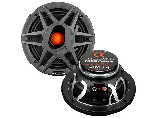 1 Pair of MPRO658 Mayhem PRO Series 6.5' 1400 Watts Max 350 Watts RMS Mid-Range Car Audio Speaker 8-Ohm Grille, Cast Basket, Cloth Surround, Non...