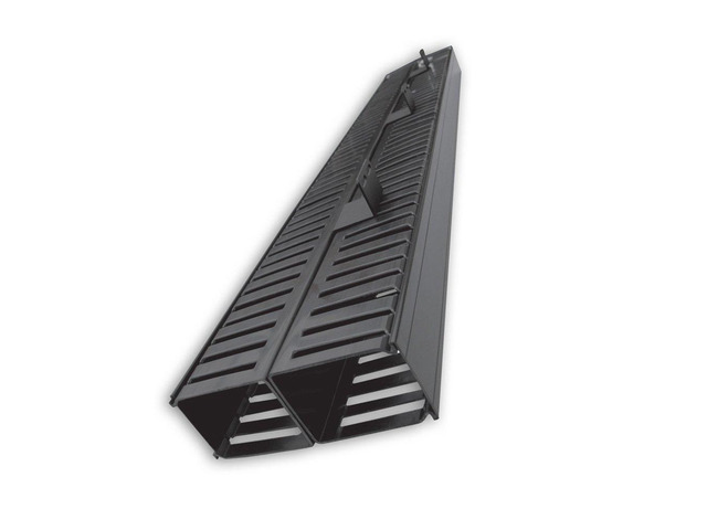 Manufacturing 2-Post Rack Vertical Cable Manager Duct, 6 ft, Black Dual-sided finger duct with cover holds 70 cables per side, 18 AWG cold rolled...
