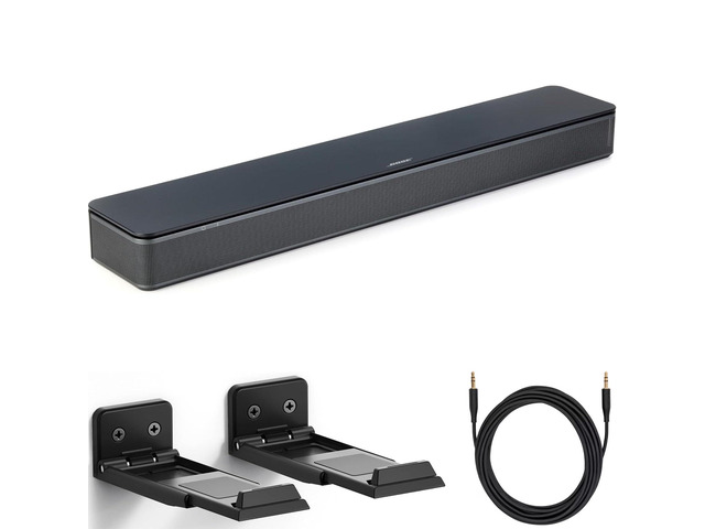 TV Speaker Bundle with Aux Cable, Wall Mount - Soundbar for TV with Bluetooth and HDMI-ARC Connectivity, All-in-One Compact Soundbar, Includes...