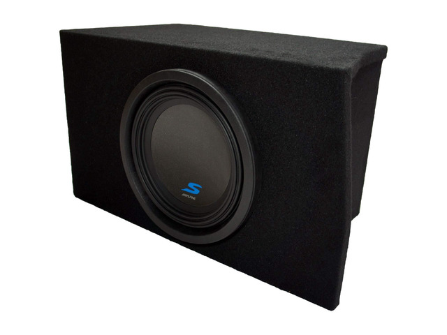 Alpine S-W10D4 Type S 10' Sub Box Enclosure Fits 2005-2014 Ford Mustang Single loaded subwoofer package, custom car bass upgrade, vehicle...