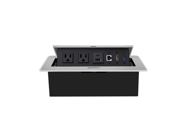 Conference Table Power Hub, Table Pop Up Power Strip Box with Type-C PD 20W Fast Charging Ports, LAN, HDMI(4K) and USB 3.0 for Conference Room...