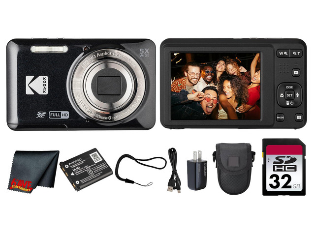 PIXPRO FZ55 Digital Camera (Black) 16MP Sensor, 5X Optical Zoom, 28mm Wide-Angle Lens & Full HD Video Great for Travel & Beginner Photography...