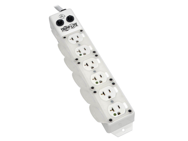 Safe-IT Hospital-Grade Power Strip, 6 20A HG Outlets, Approved for Patient-Care Vicinity, UL 1363A Compliant, 7 Ft / 2.1M Cord, NEMA 5-20P-HG Plug,...