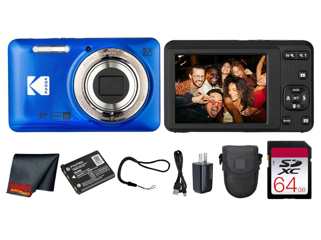 PIXPRO FZ55 Digital Camera (Blue) 16MP Sensor, 5X Optical Zoom, 28mm Wide-Angle Lens & Full HD Video Great for Travel & Beginner Photography...