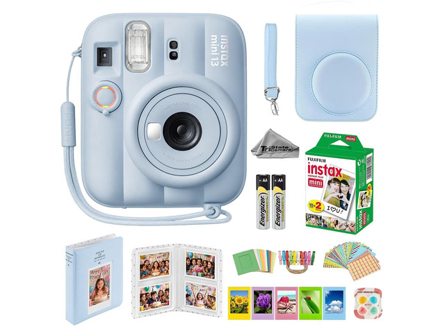 Instax Mini 13 Blue Instant Camera with 20-Sheet Film Set Includes Instax Mini 13 camera, 20-sheet film, carrying case, photo album, color...