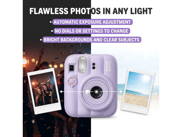 Instax Mini 13 Purple Instant Camera with 20-Sheet Film Set Includes Instax Mini 13 camera, 20-sheet film, carrying case, photo album, color...