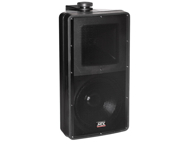Audio AW82-B 8 Inch 2-Way All-Weather Outdoor Speaker, 150W RMS Wired Wall Mount Patio and Backyard Audio System, Black