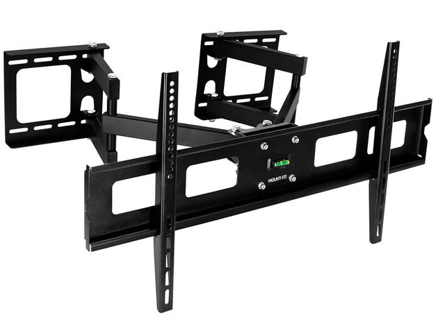 Corner TV Mount, 37-63', 132 lbs, Black Premium swivel full motion caddy corner wall bracket for flat panel screens, VESA up to 800x400