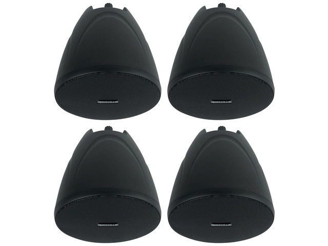 PEN-40T Black 4' 70V Hanging Pendant Speaker, 4-Pack 70V/100V Transformer Taps: 40W, 20W, 10W, 5W or 8 Ohm 60W RMS, Euroblock Terminals, Deep...