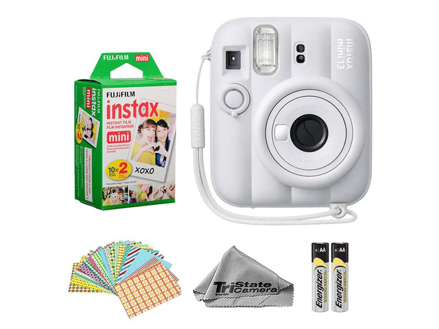 Instax Mini 13 Clay White Instant Camera with 20-Sheet Film Includes Instax Mini 13 Clay White Camera, 20-Sheet Mini Film & 20 Sticker Frames for...
