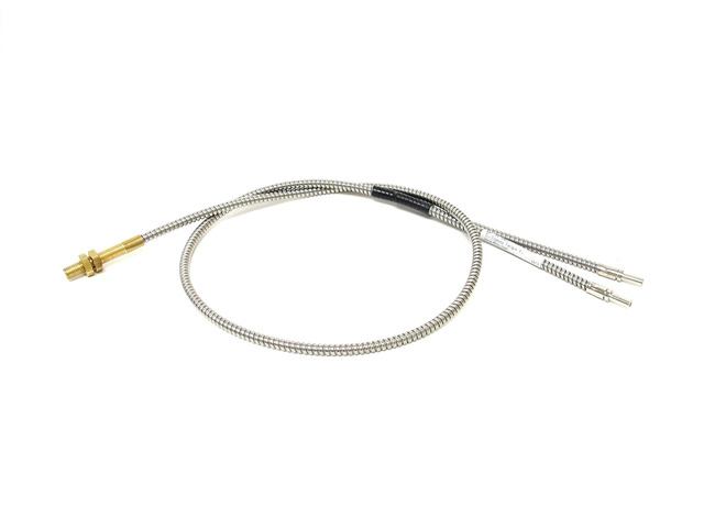 BF-A-36T 0.125 INCH Diameter, 36 INCH Cable Length, BIFURCATED, Fiber Optic, Glass Fiber, Light Guide, Stainless Steel, Threaded 1.50 Brass Head