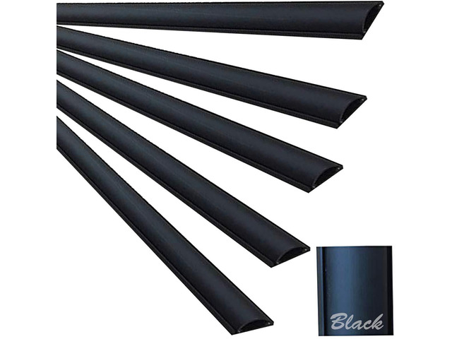 ChordSavers Chordsaver Small Floor Cord Cover Wire Cable Protector - Black - 36' (3 Feet) [5 Pack]