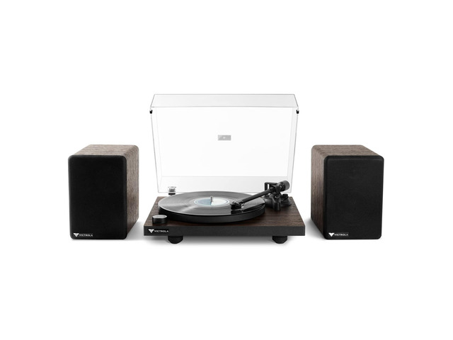 Turntable System Includes T1 Vinyl Record Player & M1 Bookshelf Monitors, Built-In Bluetooth 5.0 Connectivity, Supports 33-1/3 and 45 RPM Vinyl...
