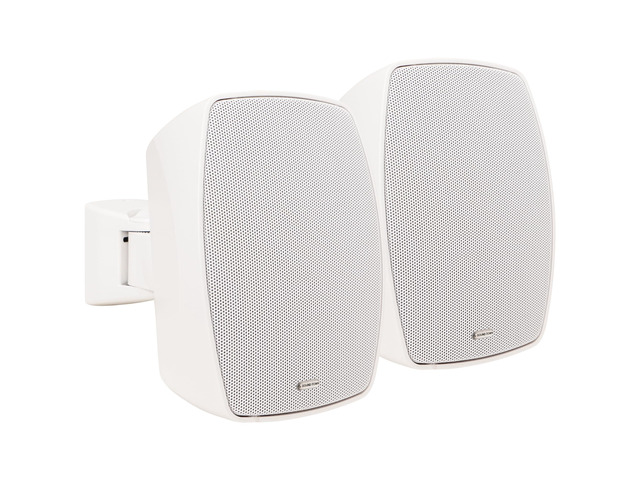 Pair of 4' Outdoor Surface-Mount Speakers (VELA-4W-PAIR) IP55 Weatherproof Enclosure, Adjustable Bracket, 4' Woofer, 70V/100V/8, for Home &...