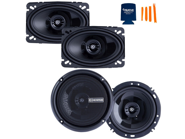 PRX46 and PRX602 Coaxial Speaker Pair Bundle Includes one pair of PRX46 4x6 in and one pair of PRX602 6.5 in Power Reference coaxial speakers