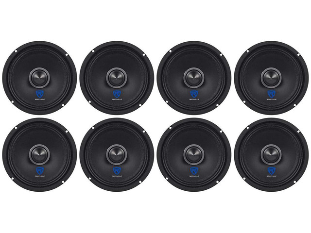 RXM64 6.5' 4-Ohm Car Audio Mid-Bass/Midrange Speaker, 8-Pack 150W Peak / 75W RMS, Kevlar Cone, 1.5' CCAR Voice Coil, 60 Oz Magnet, Wire Mesh...