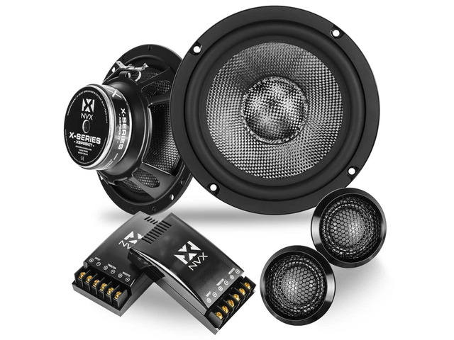 XSP65KIT 6.5' Car Speakers, 600W Max, 200W RMS, 2-Way 6-1/2 inch Component System w/ 1' Silk Dome Tweeters & Passive X-Overs, Easy to Install in...