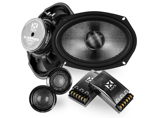 XSP69KIT 6x9 Car Speakers, 600W Max, 300W RMS, 2-Way Component System w/ 1' Silk Dome Tweeters & Passive X-Overs, Easy to Install in...