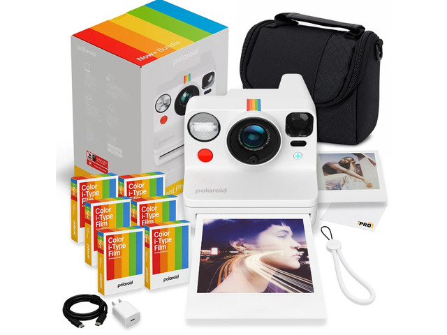 Now+ Generation 3 i-Type Instant Camera in White + 48 Film Bundle Includes 8-Photo Color i-Type Film, Instant Photography for Travel, Parties &...