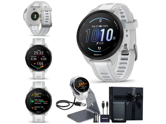 Garmin Forerunner 165 GPS Running Smartwatch, Mist Gray/Whitestone Advanced Health and Fitness Insights, Sleep Coach, Training Plans, Garmin Pay...