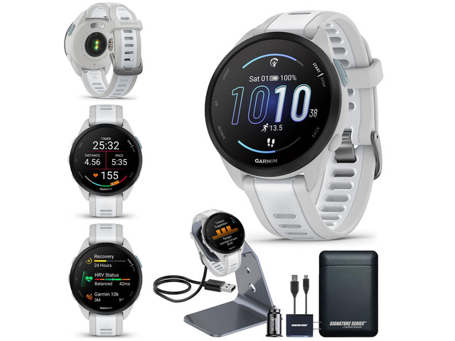 Garmin Forerunner 165 GPS Running Smartwatch, Mist Gray/Whitestone Advanced Health and Fitness Insights, Sleep Coach, Training Plans, Garmin Pay...