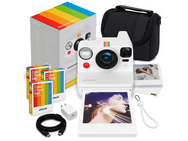 Now+ Generation 3 iType Instant Camera in White + 24 Film Bundle Includes 8-Photo Color i-Type Film, Instant Photography for Travel, Parties &...